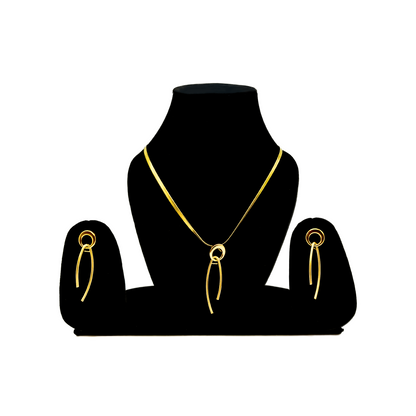 Golden Loop Knot Pendant Set