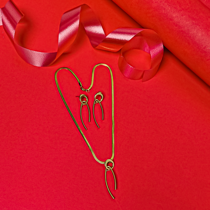 Golden Loop Knot Pendant Set