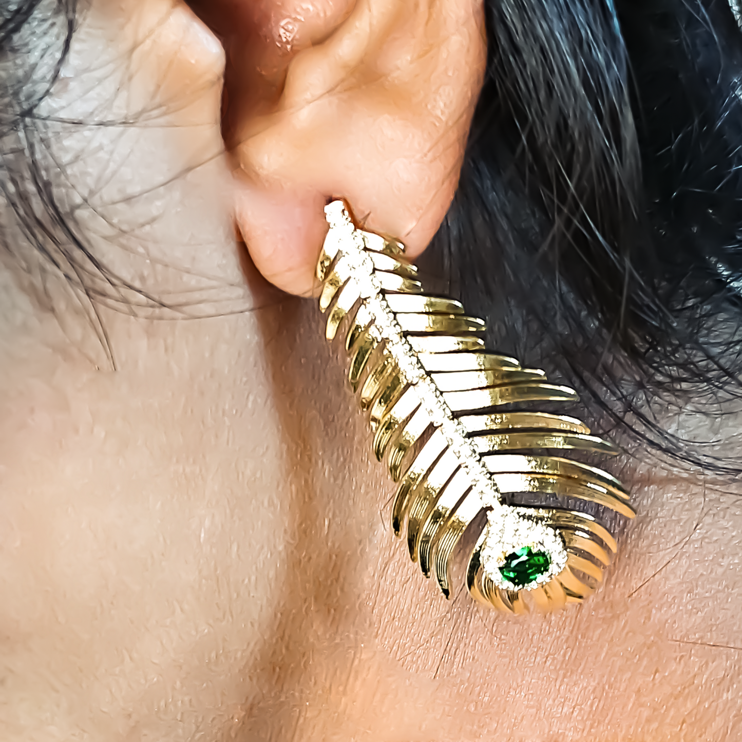 Peacock Feather Earring
