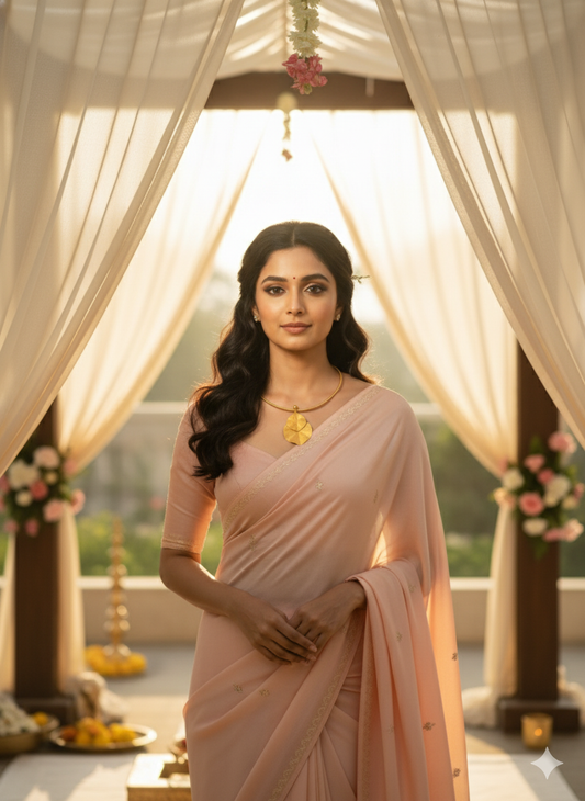 Gaurangi Gold-Toned Leaf Pendant Choker Necklace – Minimal Elegant Design | Lightweight Daily & Party Wear Jewelry